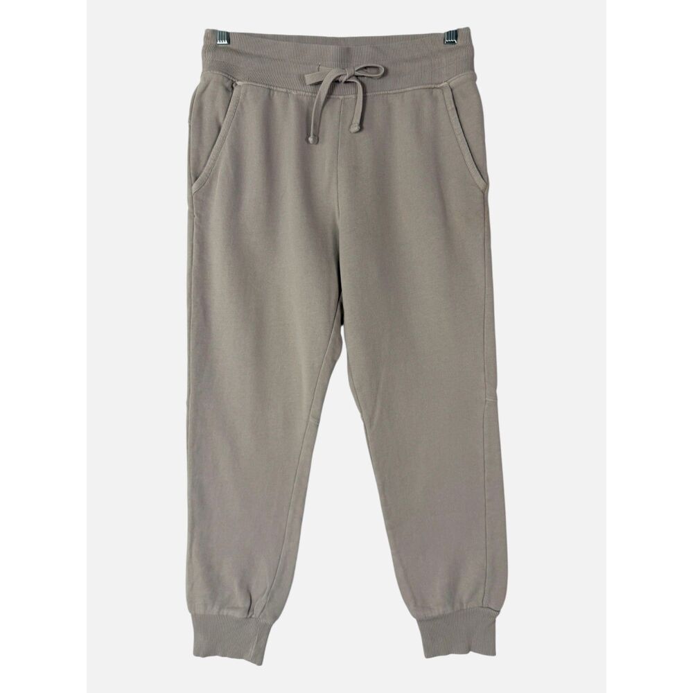 Zella Pull On Jogger Pants Drawstring Ribbed Waist Cuffed Taupe NWOT Size S